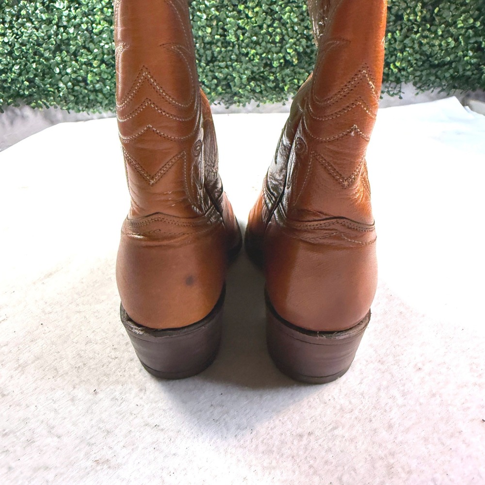 Vintage 90s Dan Post Cowboy Boots Womens 6.5C Brown Leather Western Cowgirl USA - Picture 6 of 9